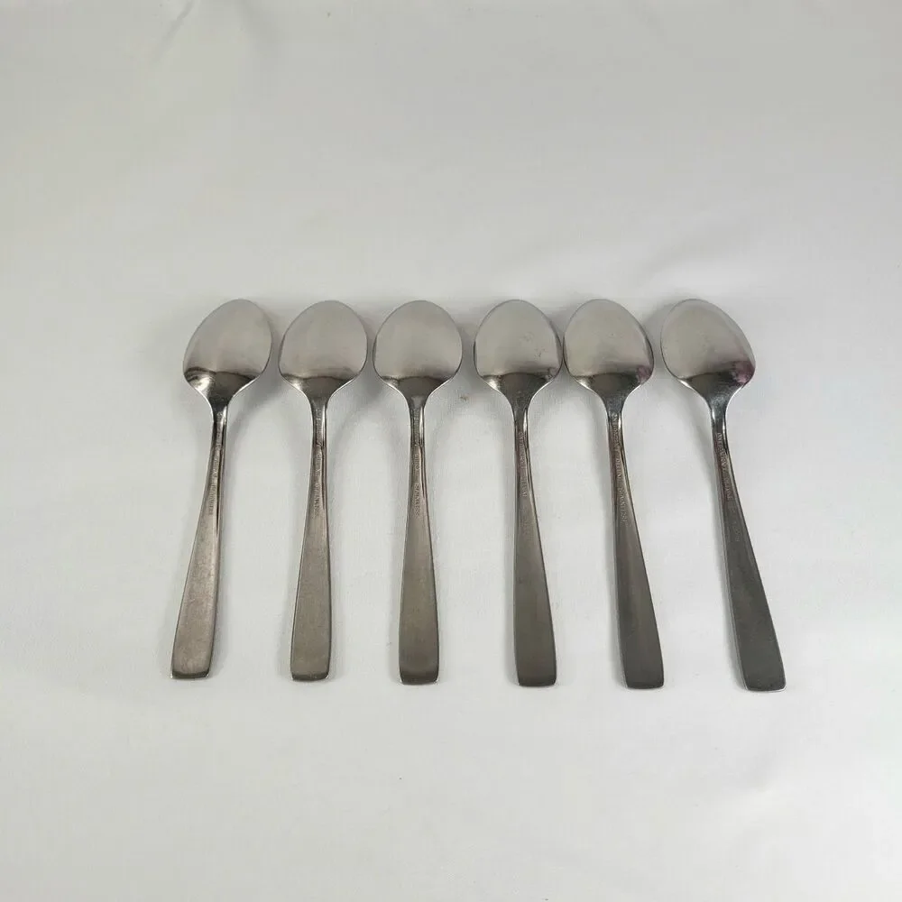 Oneida Satin Accent Stainless Flatware Set 6 Teaspoons Oneidacraft USA Deluxe 6